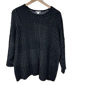 Purejill by J. Jill Black and White Knit Pullover, L